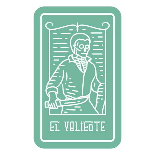 Día de los muertos El Valiente esqueleto cortado cartão de loteria Desenho PNG