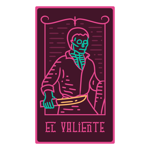 Cartão de loteria esqueleto Dia de los muertos El Valiente Desenho PNG