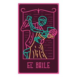 Cartão de loteria esqueleto Día de los muertos El Baile