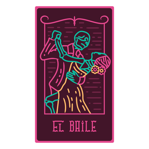 Cartão de loteria esqueleto Día de los muertos El Baile