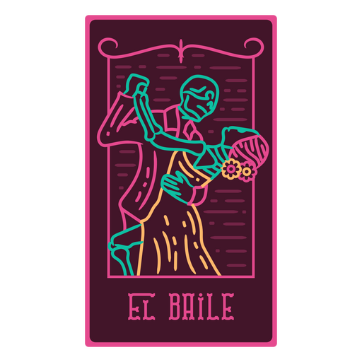 Cartão de loteria esqueleto Día de los muertos El Baile Desenho PNG