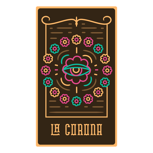 Tarjeta de lotería dia de los muertos la corona Diseño PNG