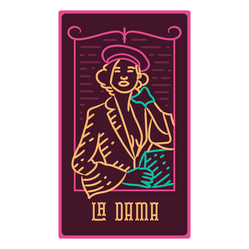 Tarjeta de lotería Día de los Muertos La Dama Diseño PNG