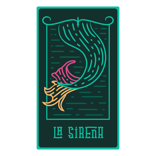 Día de los muertos La Sirena lottery card PNG Design