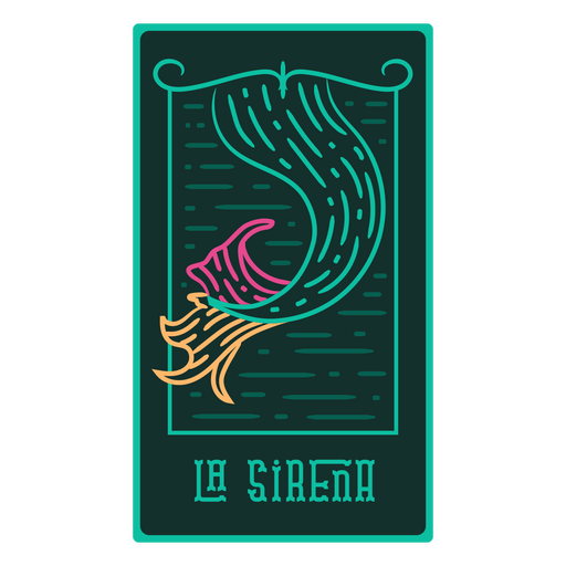 Tarjeta de lotería Día de los Muertos La Sirena Diseño PNG