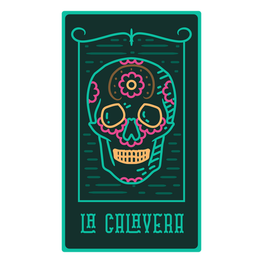 Cartão de loteria esqueleto Día de los muertos La Calavera Desenho PNG