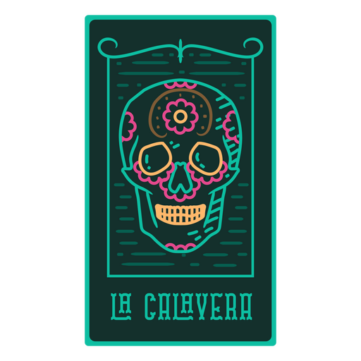 Tarjeta de lotería esqueleto de Día de los muertos La Calavera