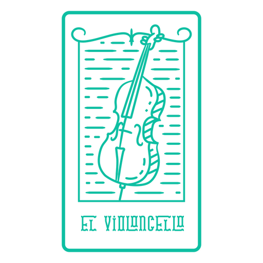 Día de los muertos El Violoncello skeleton line art lottery card PNG Design