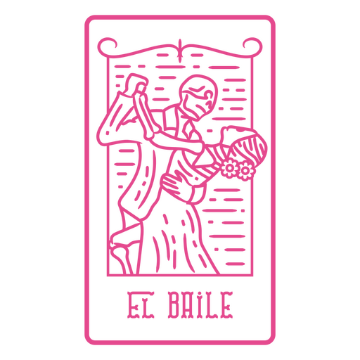 Día de los muertos El Baile Skelettlinie Kunst Lotteriekarte PNG-Design