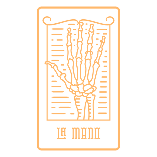 Día de los muertos La Mano skeleton line art lottery card PNG Design