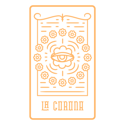 Cartão de loteria de arte de linha Día de los muertos La Corona Desenho PNG