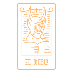 Tarjeta de lotería de arte de línea Día de los muertos El Diablo Diseño PNG