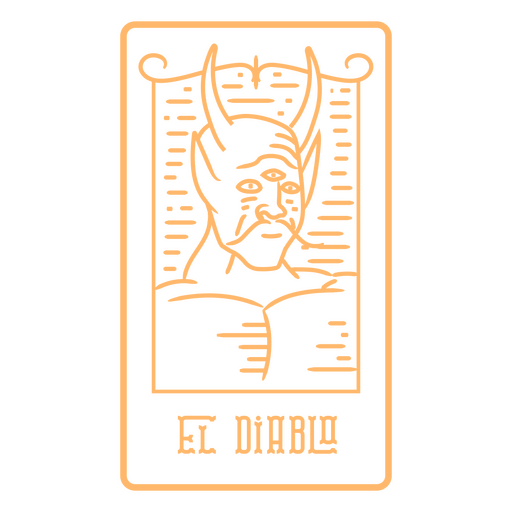 D?a de los muertos El Diablo line art lottery card PNG Design