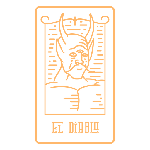 Tarjeta de lotería de arte de línea Día de los muertos El Diablo Diseño PNG