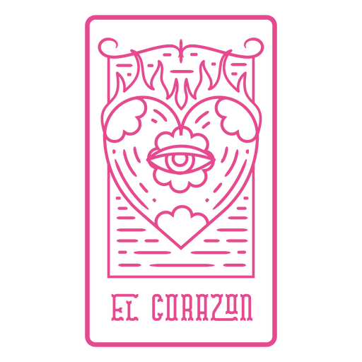 Cartão de loteria Día de los muertos El Corazón line art Desenho PNG