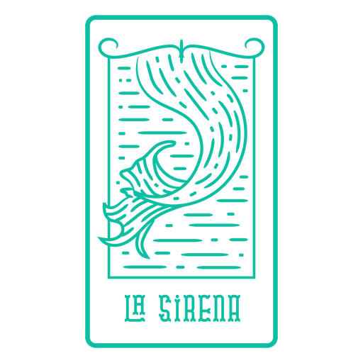 Día de los muertos La Sirena line art lottery card PNG Design