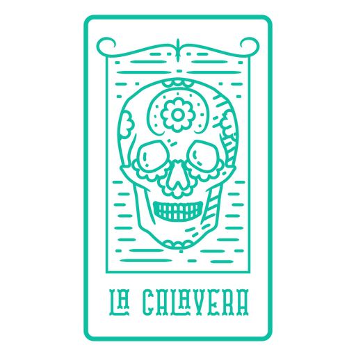 D?a de los muertos La Calavera skeleton line art lottery card PNG Design