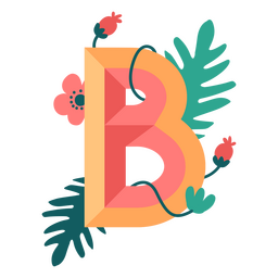 Alfabeto de la letra B de la naturaleza tropical Diseño PNG