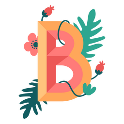 Tropical nature letter B alphabet PNG Design Transparent PNG