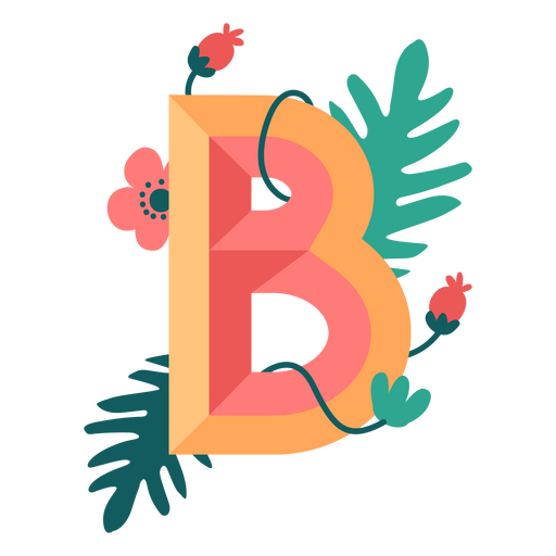 Tropical nature letter B alphabet PNG Design