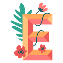 Tropical nature letter E alphabet PNG Design