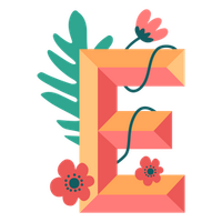 Tropical Nature Letter E Alphabet PNG SVG Design For T Shirts