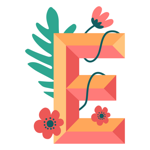 Tropical nature letter E alphabet PNG Design