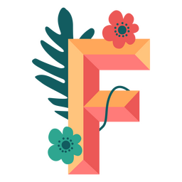 Alfabeto de la letra F de la naturaleza tropical Diseño PNG