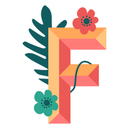 Tropical nature letter F alphabet PNG Design Transparent PNG