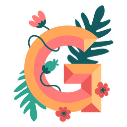 Tropical nature letter G alphabet PNG Design Transparent PNG