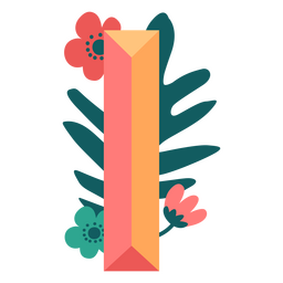 Alfabeto de la letra I de la naturaleza tropical Diseño PNG