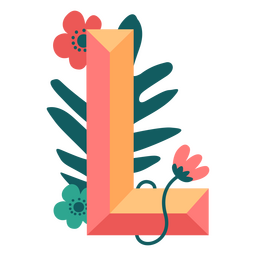Tropical nature letter L alphabet PNG Design Transparent PNG