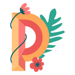Alfabeto da letra P da natureza tropical Desenho PNG Transparent PNG