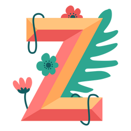 Alfabeto da letra Z da natureza tropical Desenho PNG