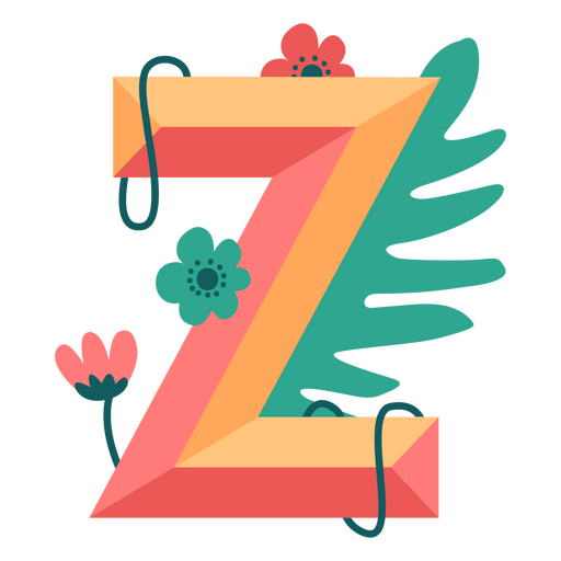 Alfabeto de la letra Z de la naturaleza tropical Diseño PNG