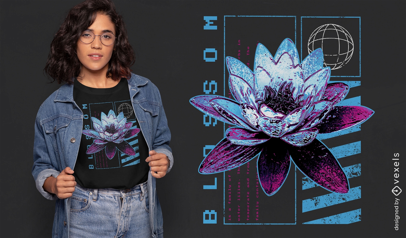 Metallic lotus flowers t-shirt design
