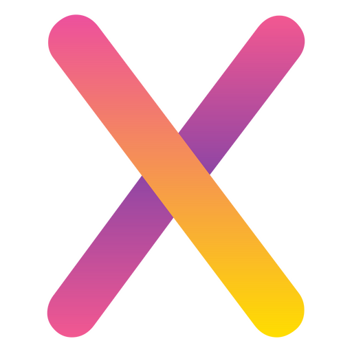 Buchstabe X Alphabet mit Farbverlauf