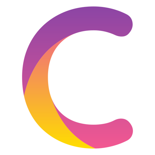 Gradient letter C alphabet PNG Design