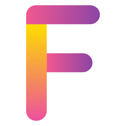 Alfabeto da letra F gradiente