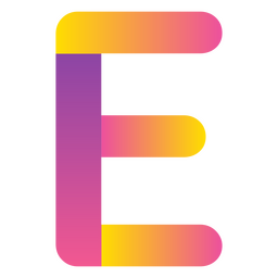 Alfabeto da letra E gradiente Desenho PNG