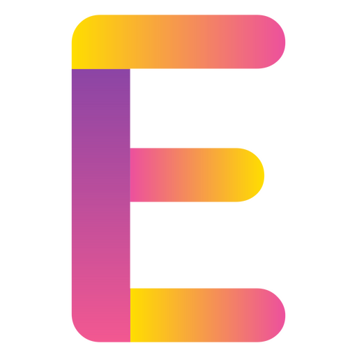 Gradient letter E alphabet PNG Design