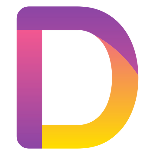 Buchstabe D Alphabet mit Farbverlauf