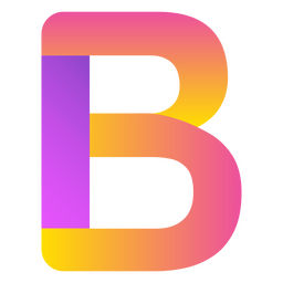 Alfabeto da letra B gradiente