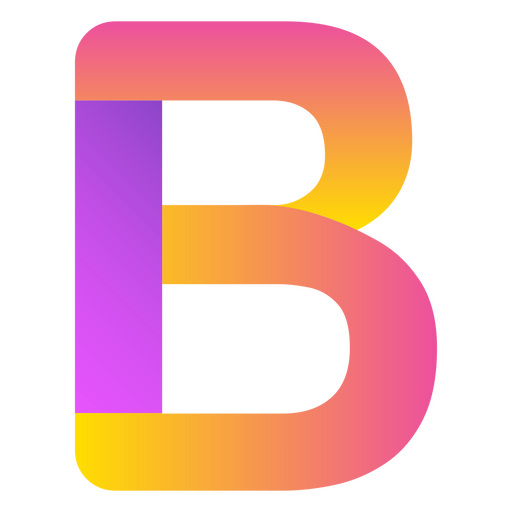 Gradient letter B alphabet