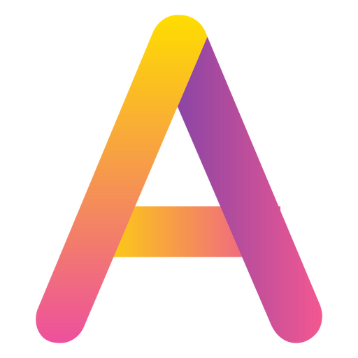 Farbverlaufsbuchstabe A-Alphabet PNG-Design