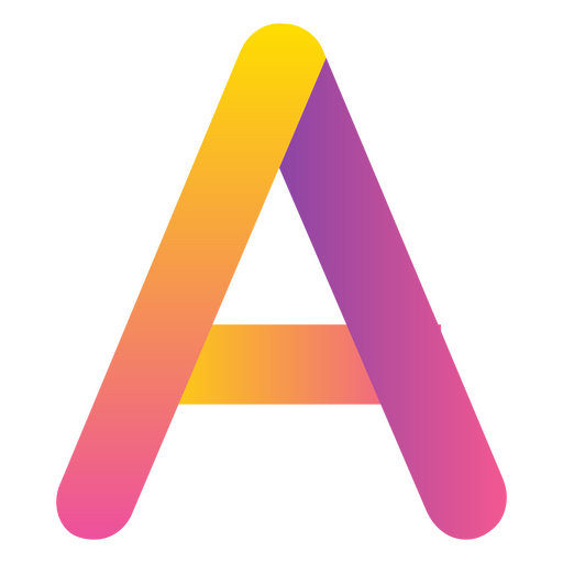 Gradient letter A alphabet PNG Design