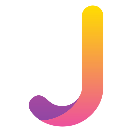 Alfabeto da letra J gradiente
