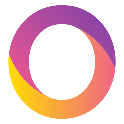 Gradient letter O alphabet PNG Design