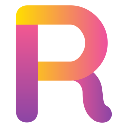 Alfabeto da letra R gradiente