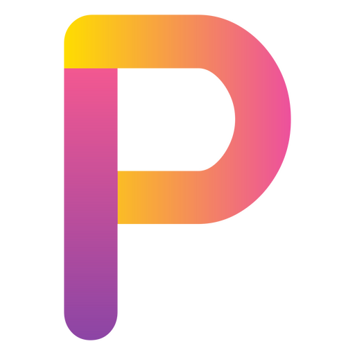 Alfabeto de letra P degradado Diseño PNG